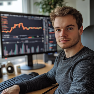Maximilian Berger vor seiner Krypto-Analyse.