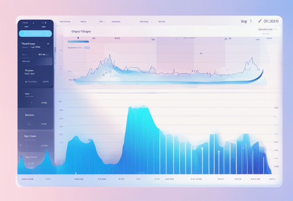 Moderne digitale Malerei mit blauem Farbschema, die einen vereinfachten Screenshot der Bitvavo-Plattform im Bereich Sparplan zeigt, mit einem Diagramm, das stetiges Krypto-Wachstum im Laufe der Zeit darstellt.
