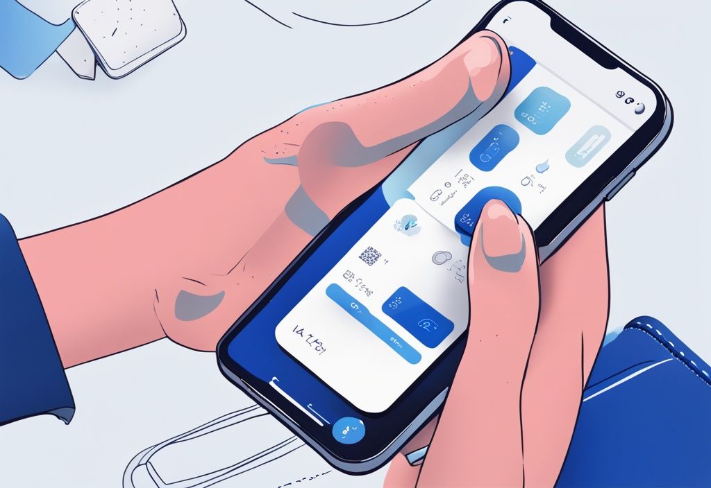 Hand hält Smartphone mit geöffneter Muun Wallet App, zeigt verschiedene Funktionen – Muun Wallet Test