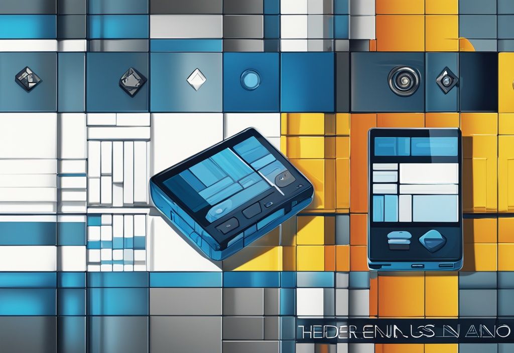 Moderne digitale Illustration des Unterschieds Ledger Nano S und X, zeigt Design- und Funktionsunterschiede, Hauptfarbthema Blau.