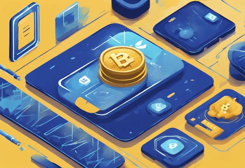 Moderne digitale Illustration in Blau, die den Binance-Plattform-Snapshot mit Fokus auf die 'Krypto senden' Funktion zeigt, Binance Krypto senden.